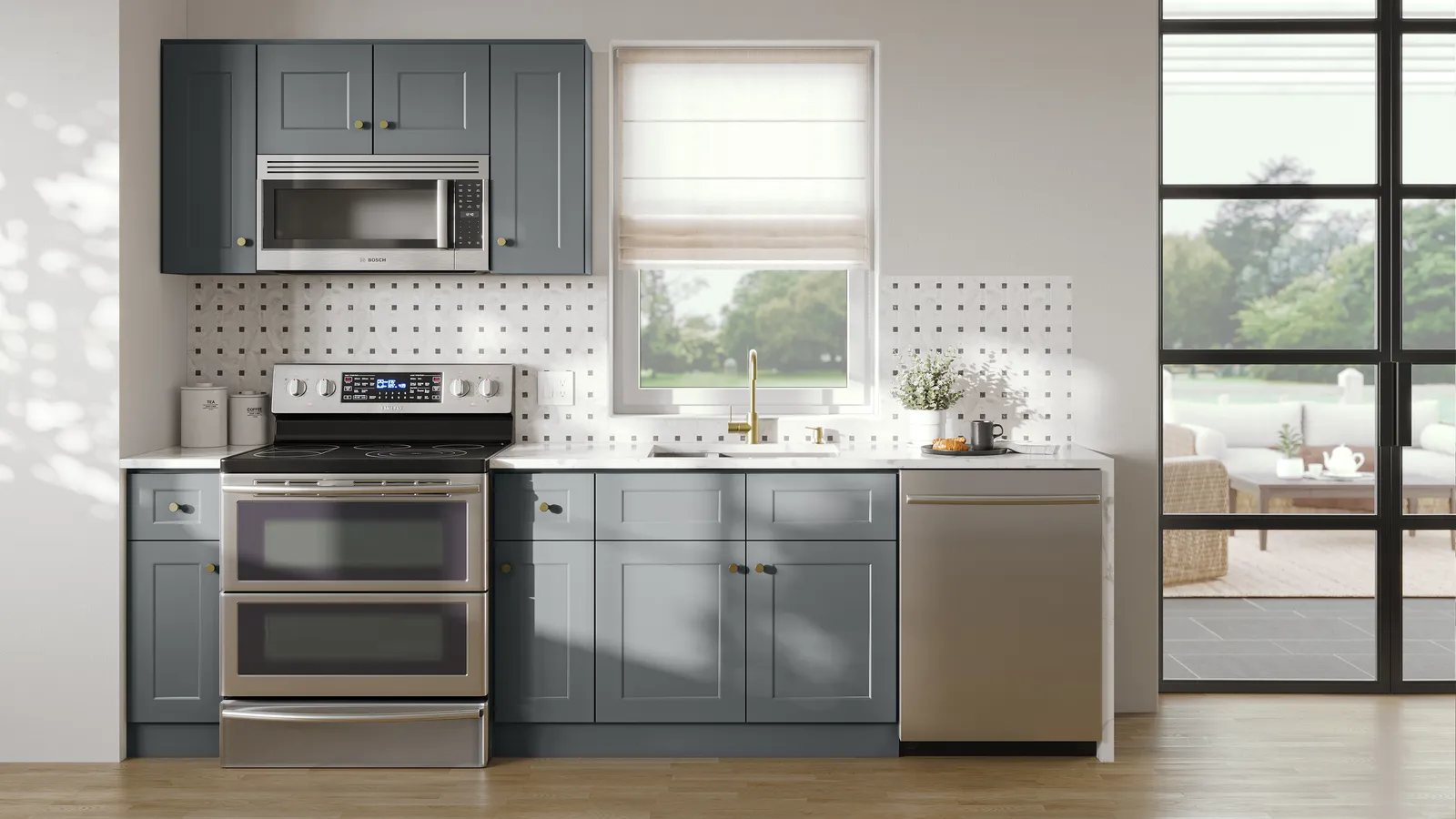 Heather Gray Shaker cabinet kitchen