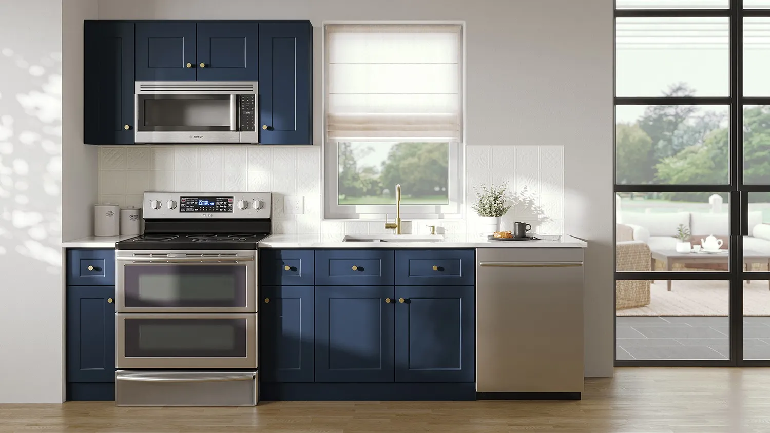 Navy Blue Shaker cabinet kitchen