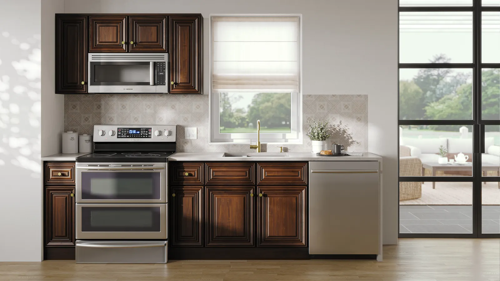 Red Cherry cabinet kitchen