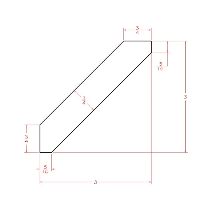 Red Cherry Moldings · Long Angle Crown