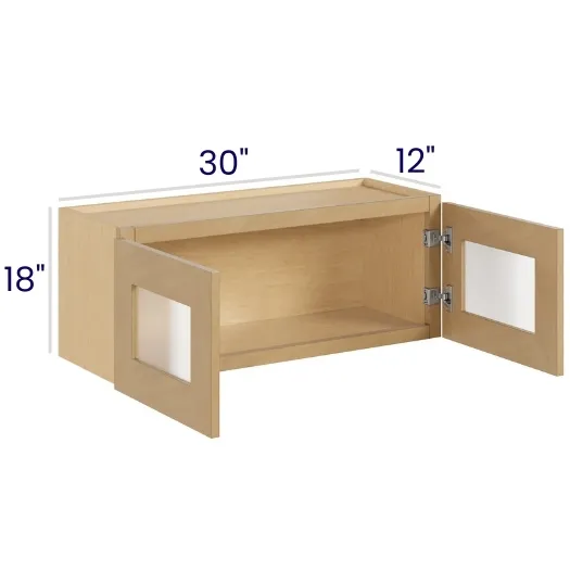 Oak Shaker 18" Tall Bridge Cabinet with Glass