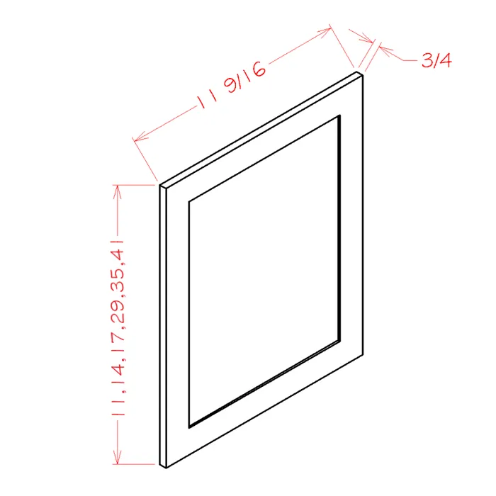 Heather Gray Shaker Wall Decorative End Panel 1212