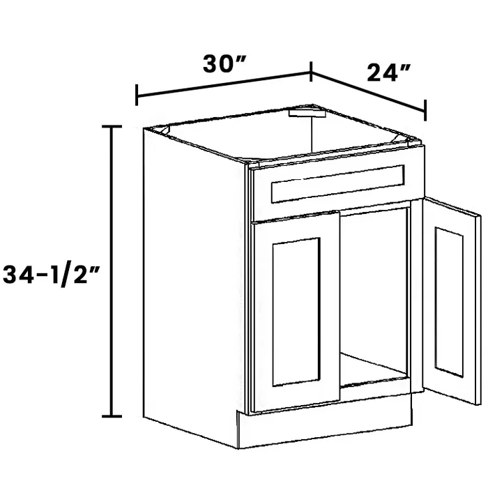 Red Cherry Sink Base · Single Drawer Front