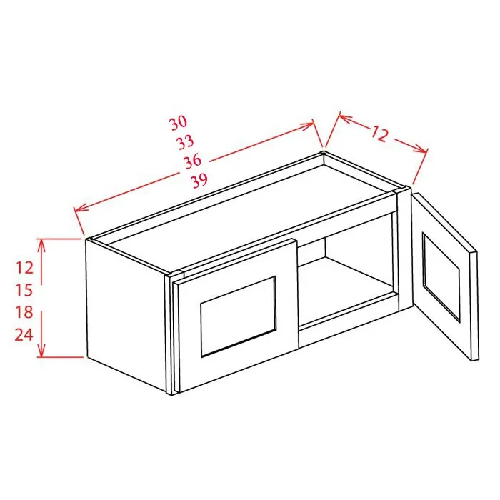 Heather Gray Shaker 36" Bridge Cabinets