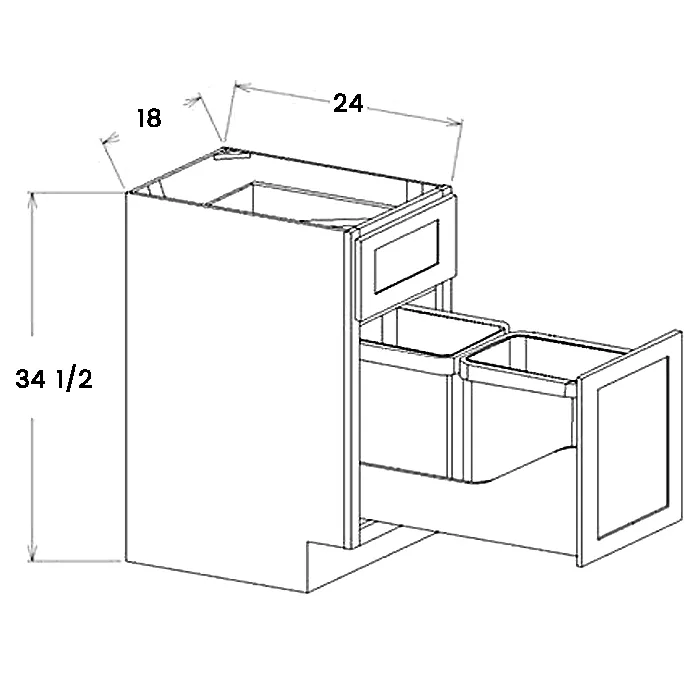 Red Cherry double bin waste container pull-out