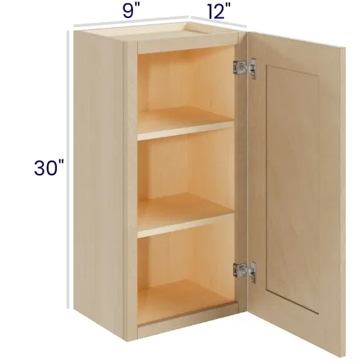Natural Birch 30" High Wall Cabinets · Single Door