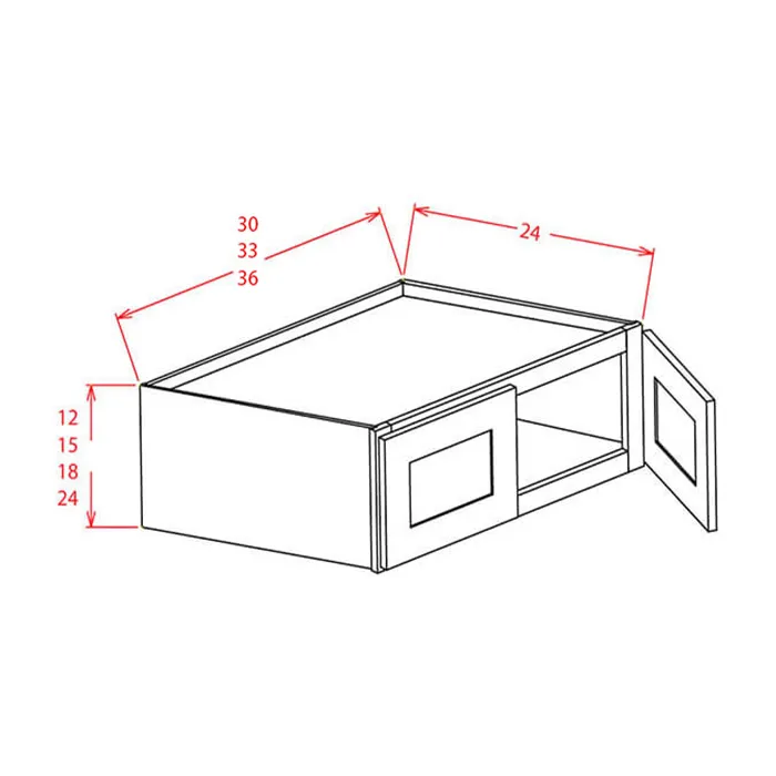 Red Cherry 33" Refrigerator Wall Cabinets