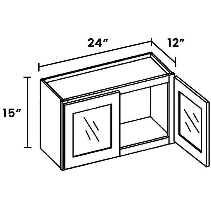 Red Cherry Double Door Stacker Cabinets · 15" Tall · Finished Interior · DOES NOT INCLUDE GLASS