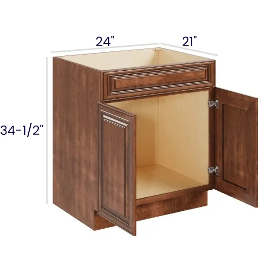 Red Cherry Vanity Sink Base · Double Door Single Drawer Front