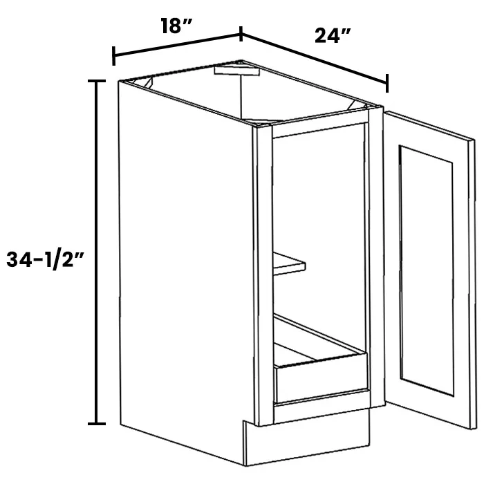Red Cherry Full Height Single Door Bases With One Rollout