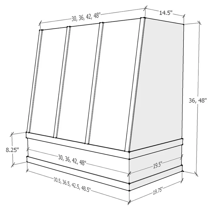 Heather Gray Shaker Angled Hoods · Block Molding Strapped