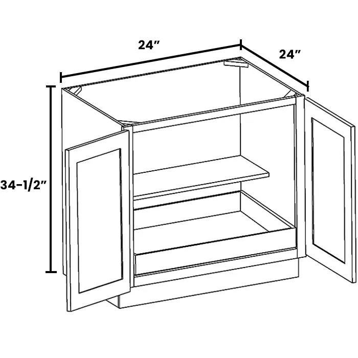 Red Cherry Full Height Double Door Bases With One Rollout
