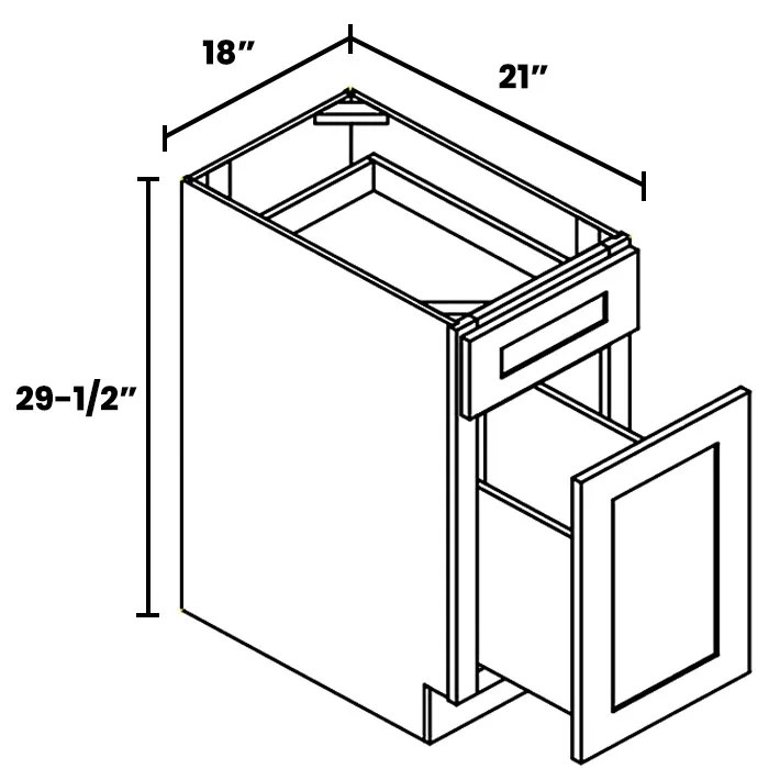 Heather Gray Shaker File Drawer Base