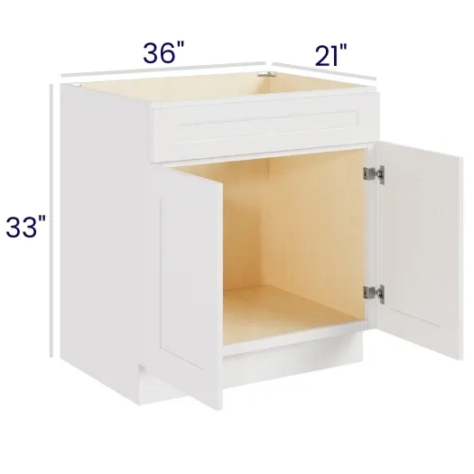 White Shaker Vanity Sink Base Cabinet