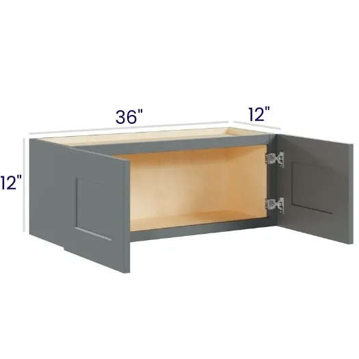 Heather Gray Shaker 36" Bridge Cabinets