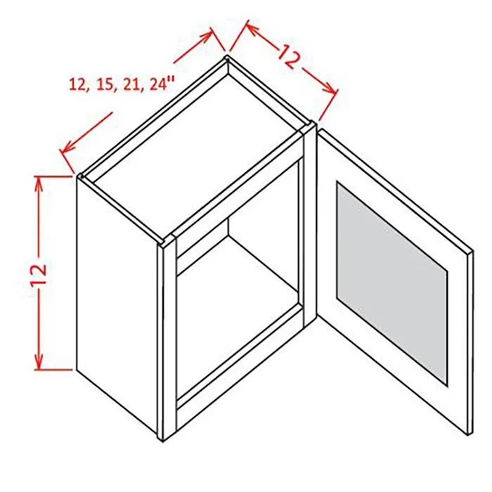 Heather Gray Shaker Single Door Stacker Cabinets · Finished Interior · DOES NOT INCLUDE GLASS