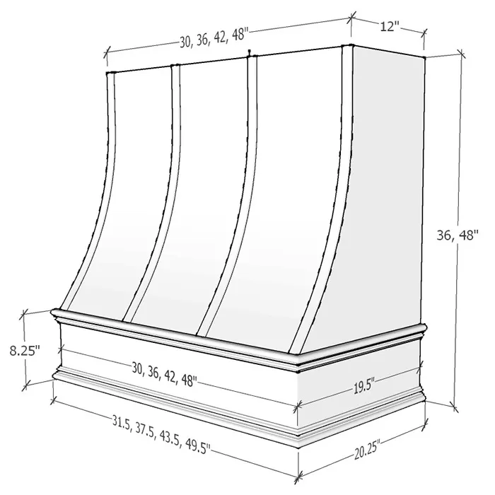 Heather Gray Shaker Sloped Hoods · Classic Molding Strapped