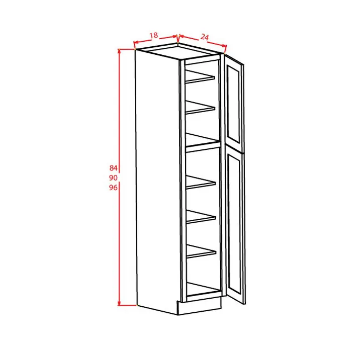Heather Gray Shaker Utility / Pantry Cabinets · 2 Doors