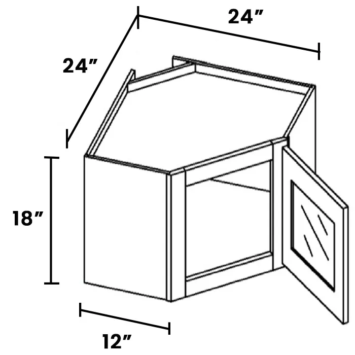 Red Cherry Diagonal Stacker Cabinets · 18" Tall · Finished Interior · DOES NOT INCLUDE GLASS