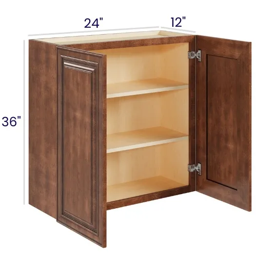 Red Cherry 36" High Wall Cabinets · Double Door