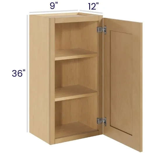 Oak Shaker 36" High Wall Cabinets · Single Door