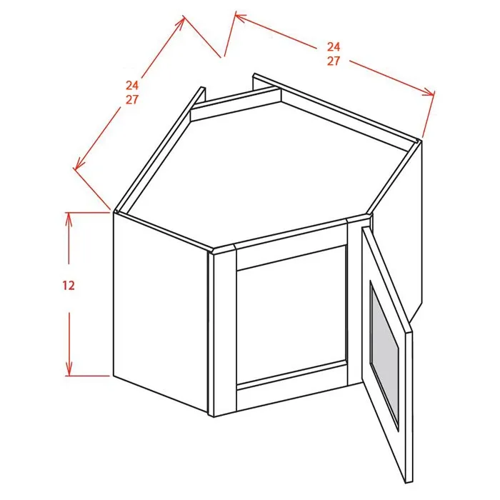 Heather Gray Shaker Diagonal Stacker Cabinets · Finished Interior · DOES NOT INCLUDE GLASS
