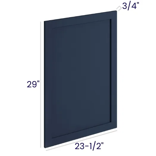 Navy Blue Shaker Panels · Base Decorative End