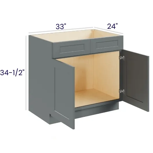Heather Gray Shaker Sink Bases