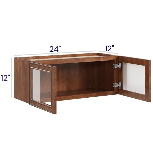 Red Cherry Double Door Stacker Cabinets · Finished Interior · DOES NOT INCLUDE GLASS