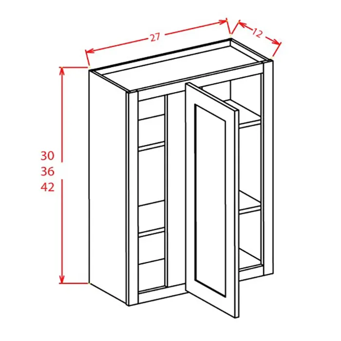 Heather Gray Shaker Wall Blind Cabinets