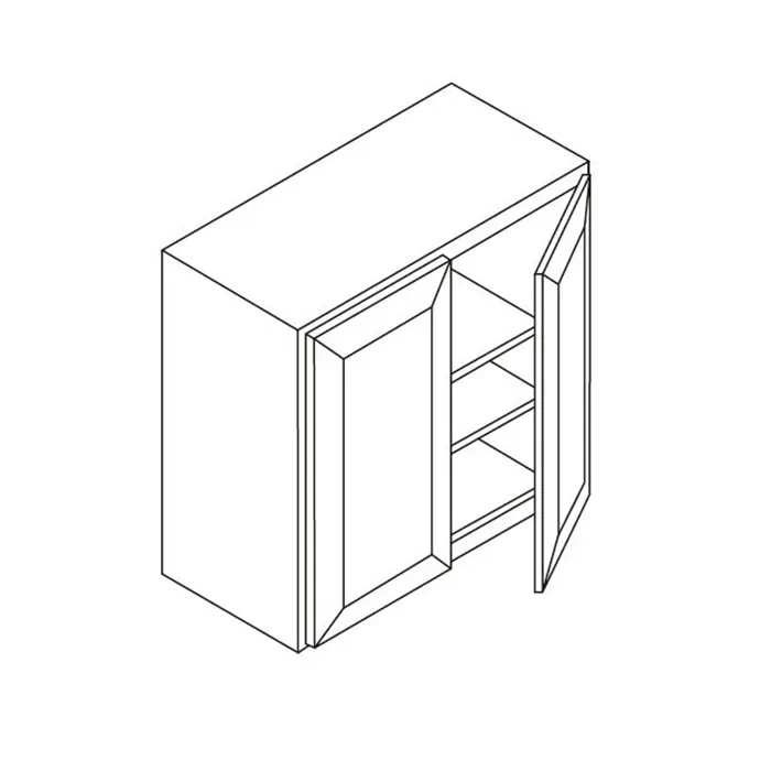 White Shaker 36" High Wall Cabinets · Double Door