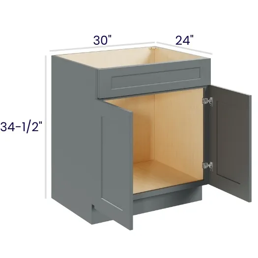 Heather Gray Shaker Sink Base · Single Drawer Front