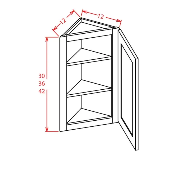 Heather Gray Shaker Angle Wall Cabinet