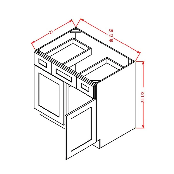 Heather Gray Shaker Vanity Combo Bases