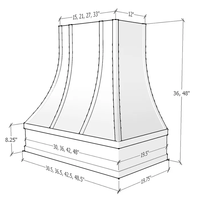 Heather Gray Shaker Curved Hoods · Block Molding Strapped